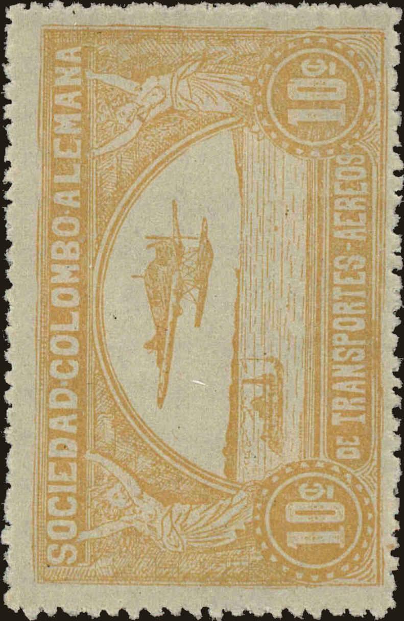 Front view of Colombia C12 collectors stamp