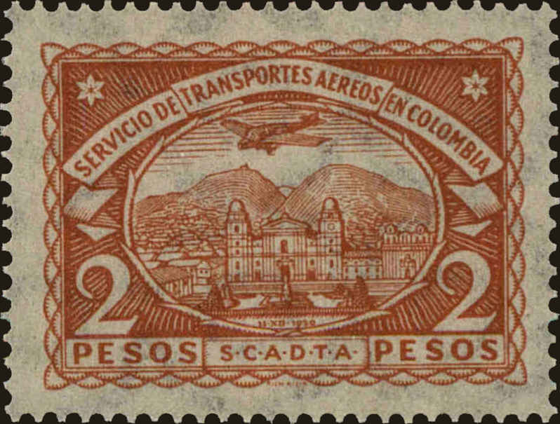 Front view of Colombia C48 collectors stamp