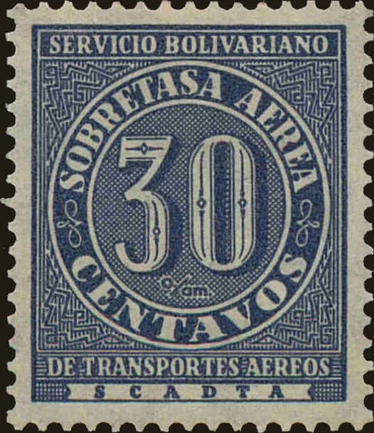 Front view of Colombia C73 collectors stamp