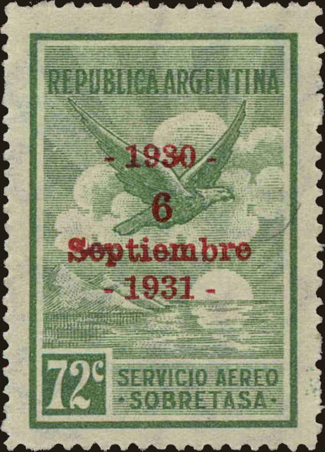 Front view of Argentina C31 collectors stamp