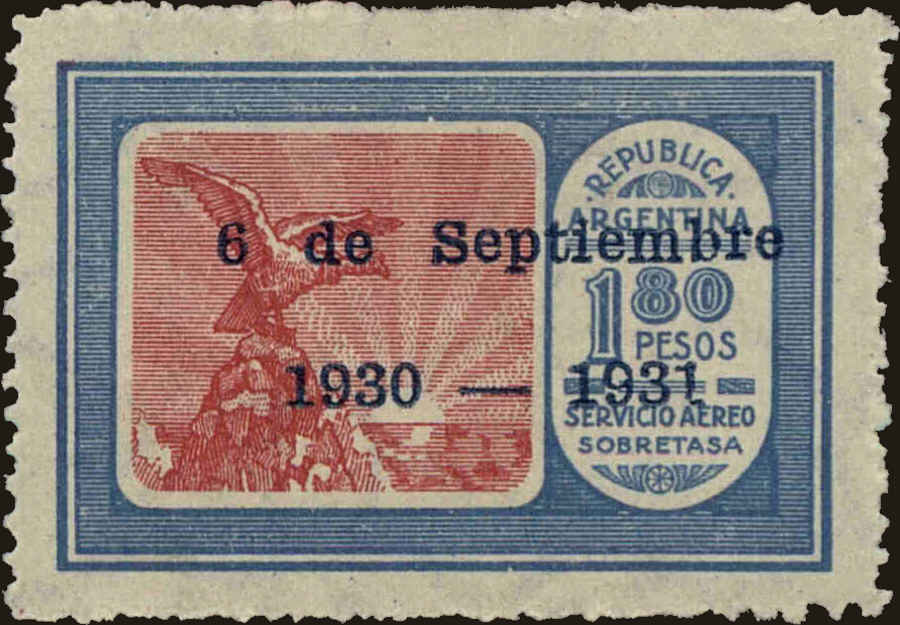 Front view of Argentina C33 collectors stamp