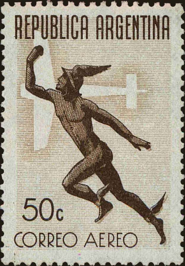 Front view of Argentina C44 collectors stamp