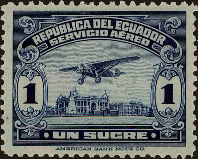 Front view of Ecuador C13 collectors stamp