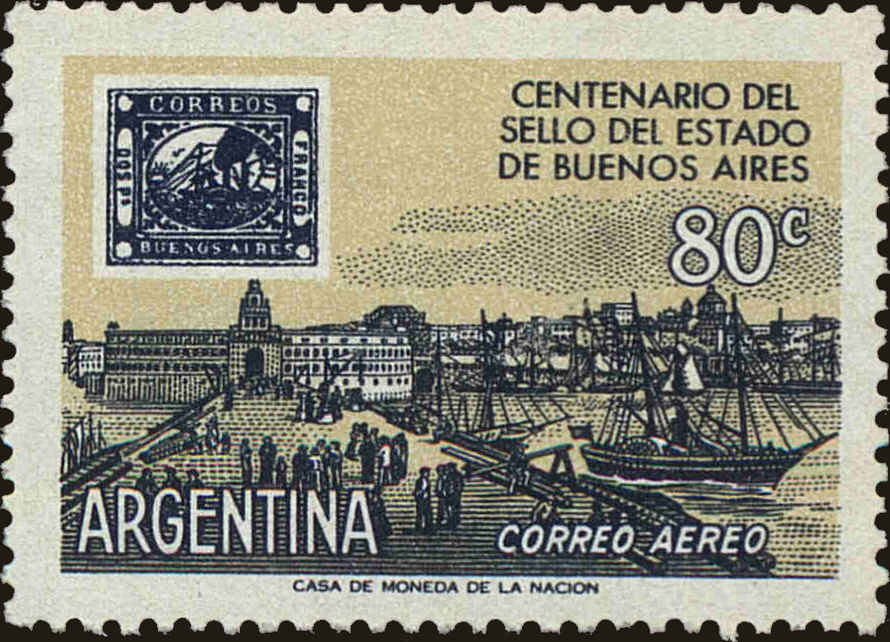 Front view of Argentina C72 collectors stamp