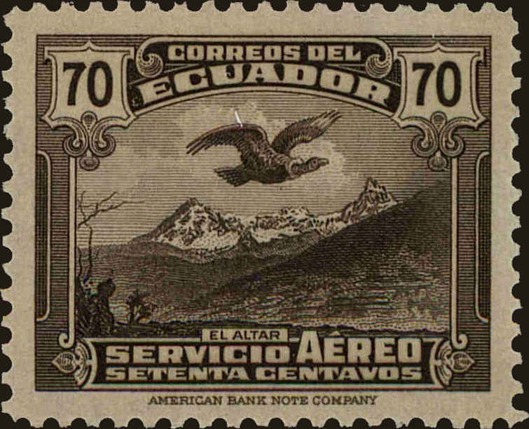 Front view of Ecuador C54 collectors stamp