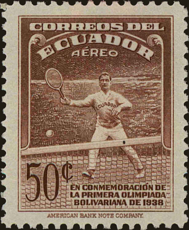 Front view of Ecuador C67 collectors stamp