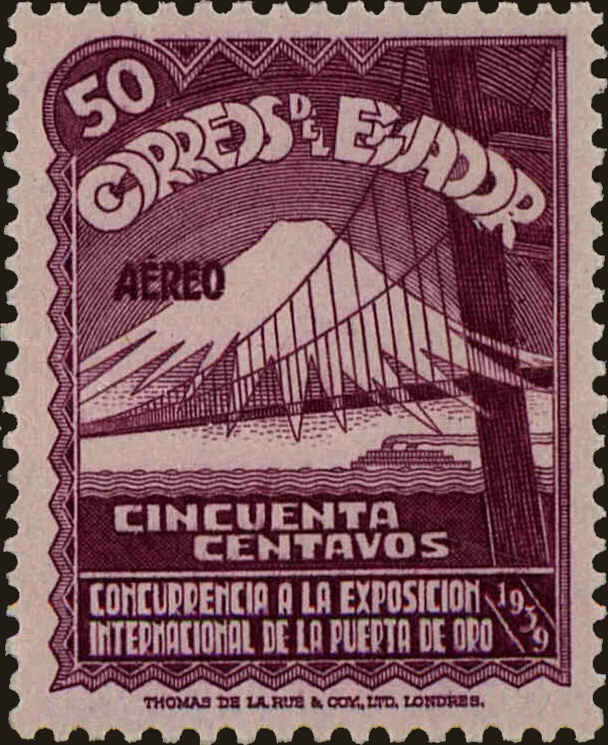 Front view of Ecuador C76 collectors stamp