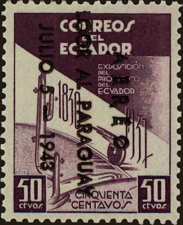 Front view of Ecuador C108 collectors stamp