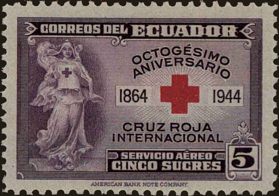 Front view of Ecuador C133 collectors stamp