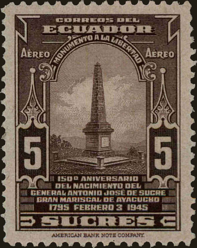 Front view of Ecuador C146 collectors stamp