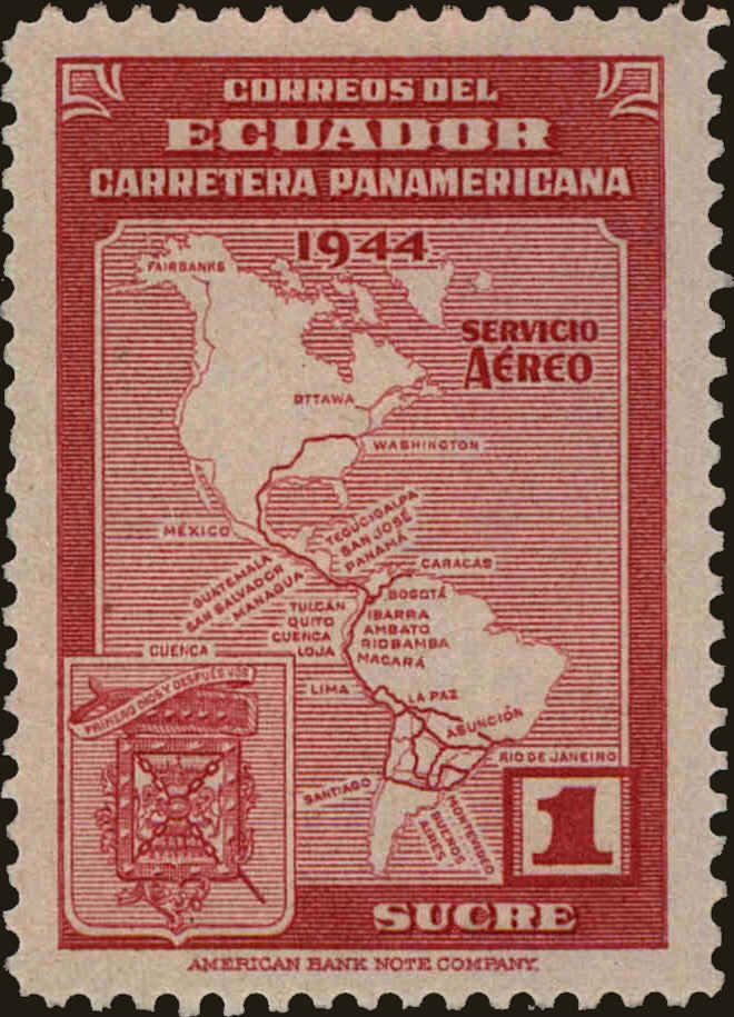 Front view of Ecuador C147 collectors stamp
