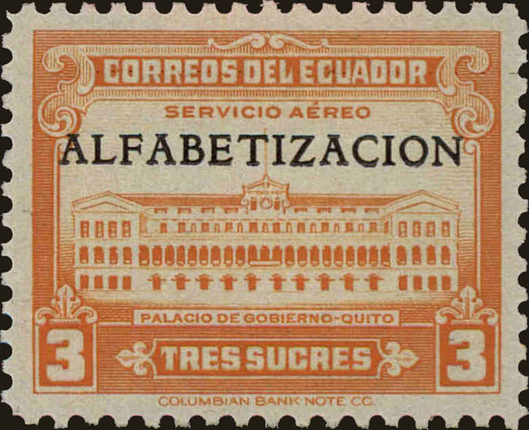 Front view of Ecuador C218 collectors stamp