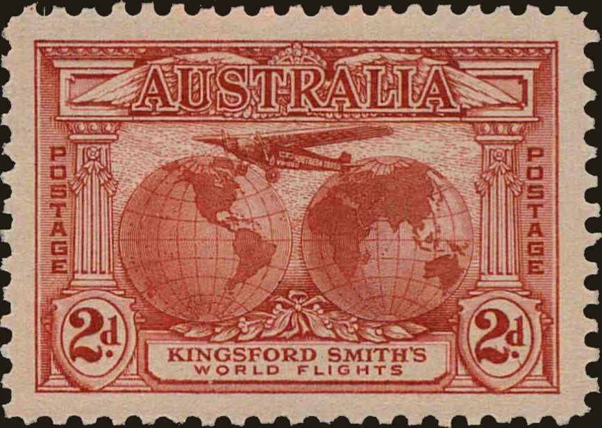 Front view of Australia 111 collectors stamp