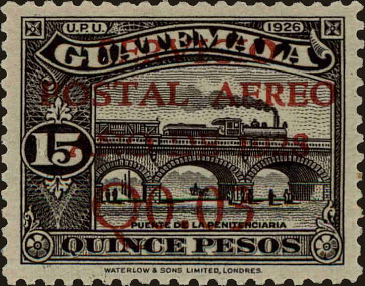 Front view of Guatemala C1 collectors stamp