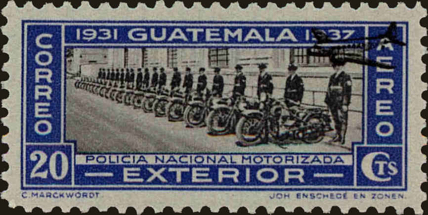 Front view of Guatemala C86 collectors stamp