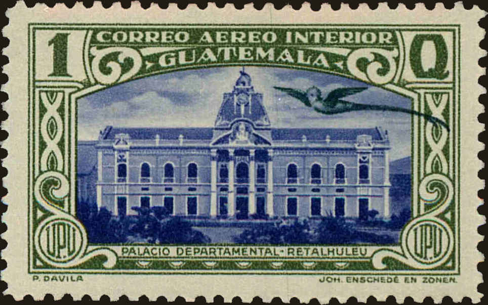 Front view of Guatemala C110 collectors stamp