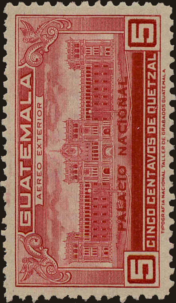 Front view of Guatemala C133 collectors stamp