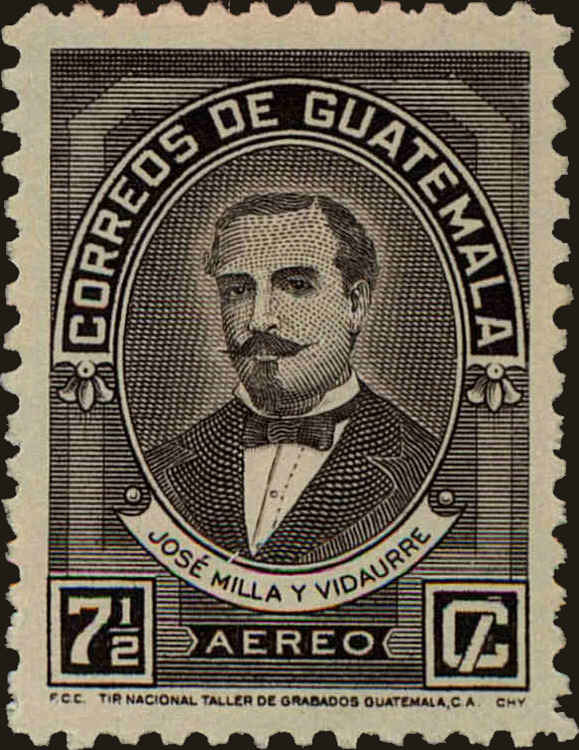 Front view of Guatemala C134 collectors stamp