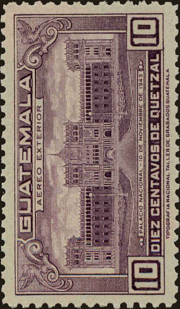 Front view of Guatemala C138 collectors stamp