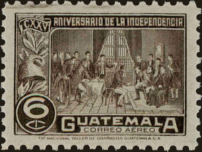 Front view of Guatemala C144 collectors stamp