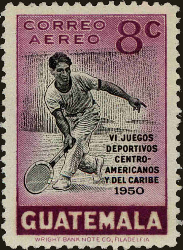 Front view of Guatemala C174 collectors stamp
