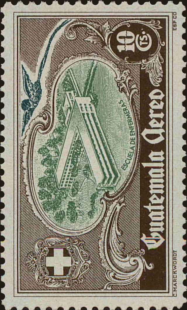 Front view of Guatemala C178 collectors stamp