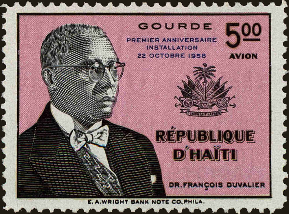 Front view of Haiti C124 collectors stamp