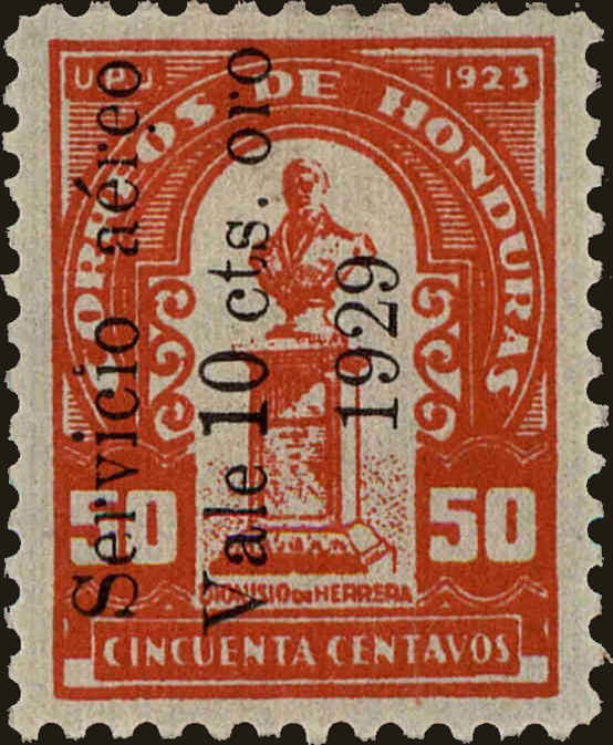 Front view of Honduras C16 collectors stamp