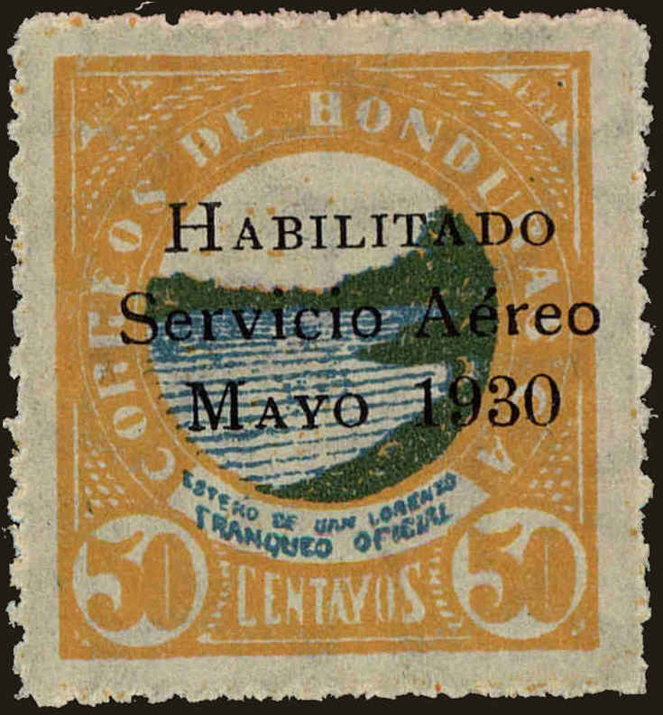 Front view of Honduras C39 collectors stamp