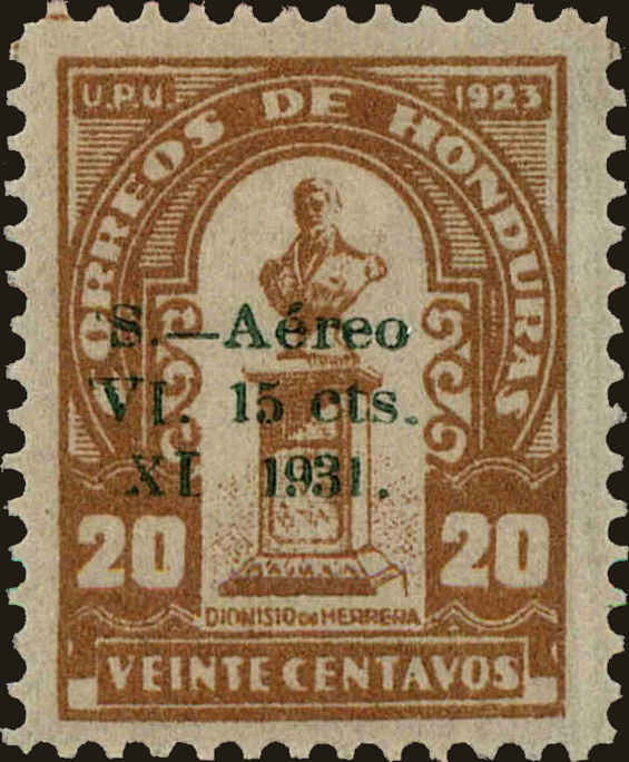 Front view of Honduras C60 collectors stamp