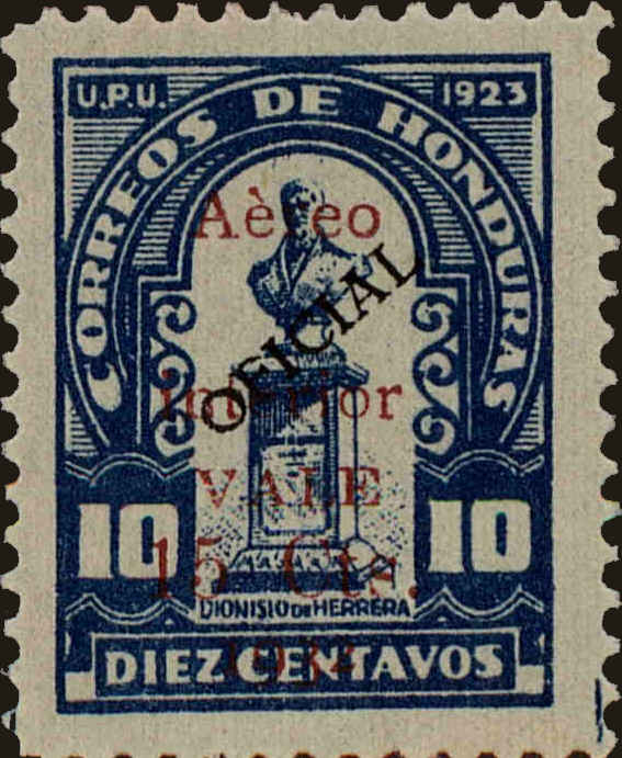 Front view of Honduras C75 collectors stamp