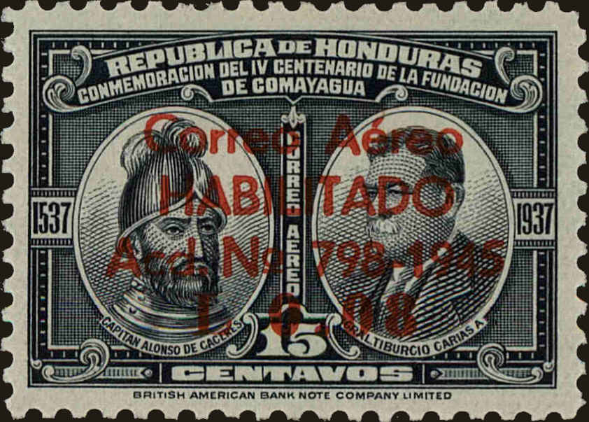Front view of Honduras C146 collectors stamp