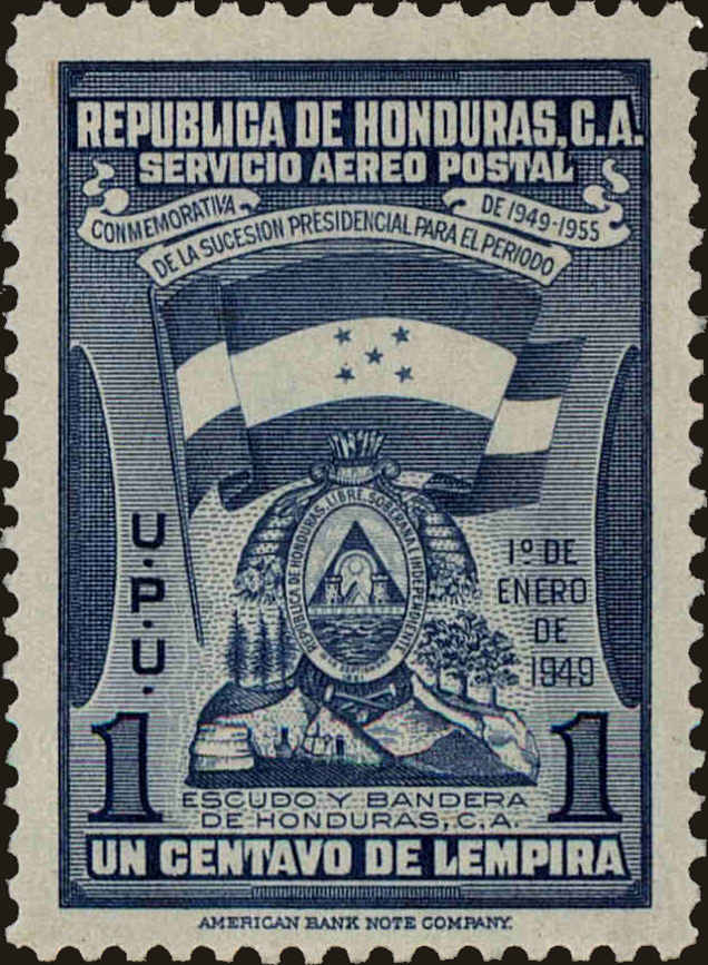 Front view of Honduras C170 collectors stamp
