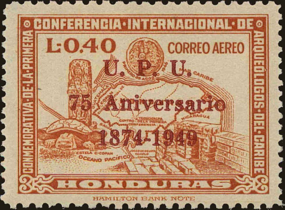 Front view of Honduras C183 collectors stamp