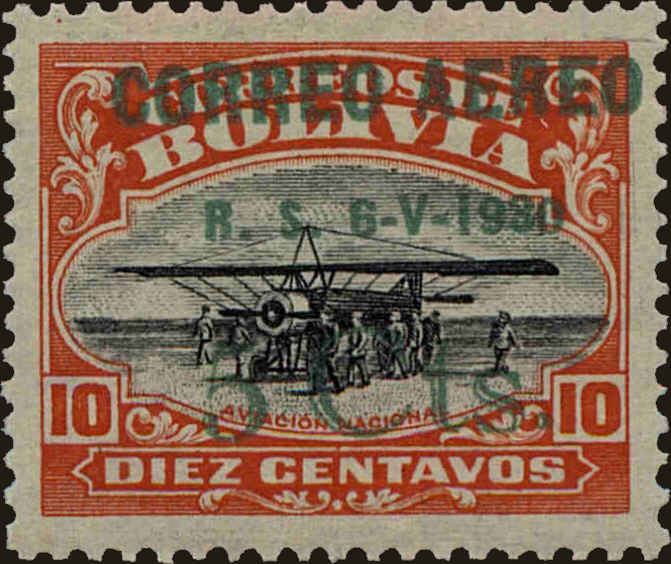 Front view of Bolivia C11 collectors stamp