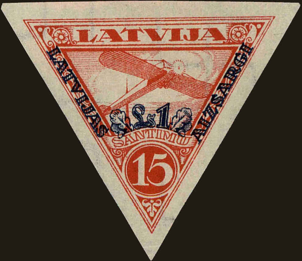 Front view of Latvia CB4a collectors stamp