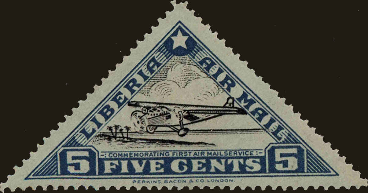 Front view of Liberia C3E collectors stamp