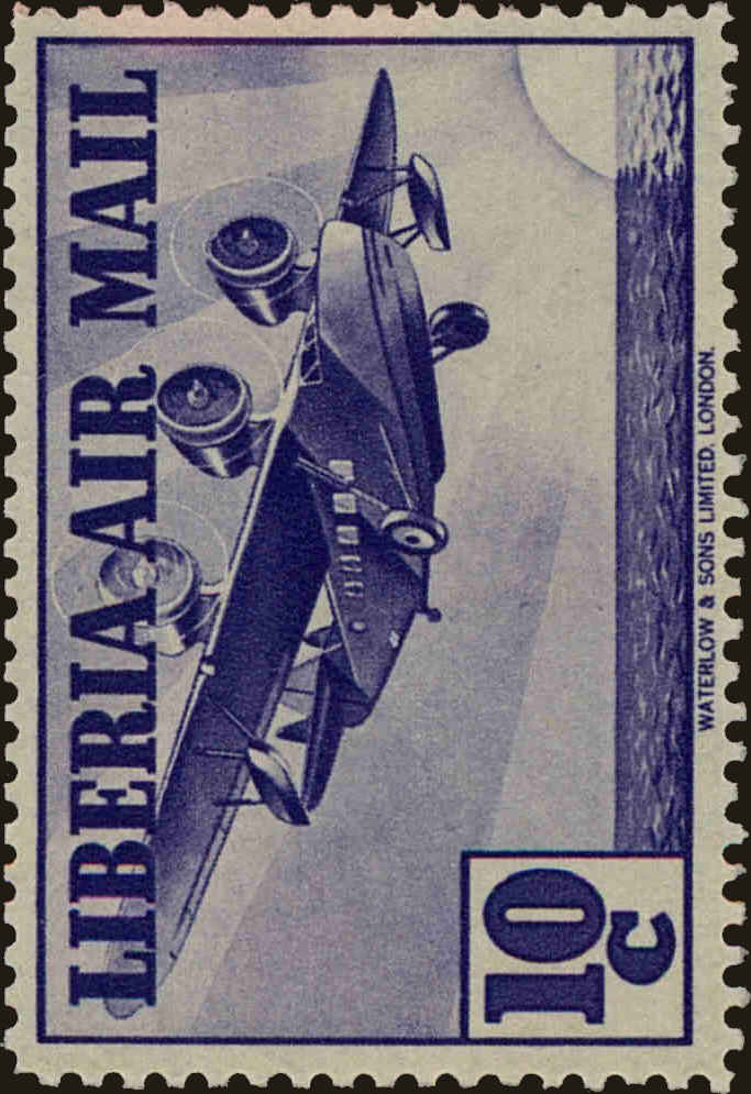 Front view of Liberia C9 collectors stamp