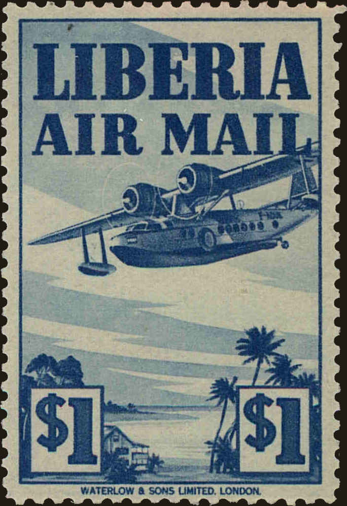Front view of Liberia C13 collectors stamp