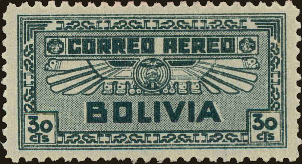 Front view of Bolivia C39 collectors stamp