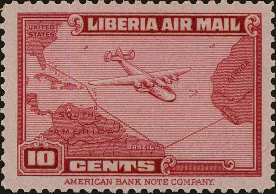 Front view of Liberia C37 collectors stamp