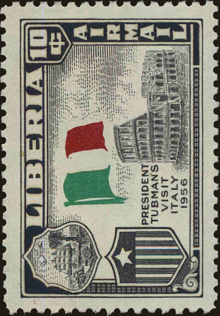 Front view of Liberia C114 collectors stamp