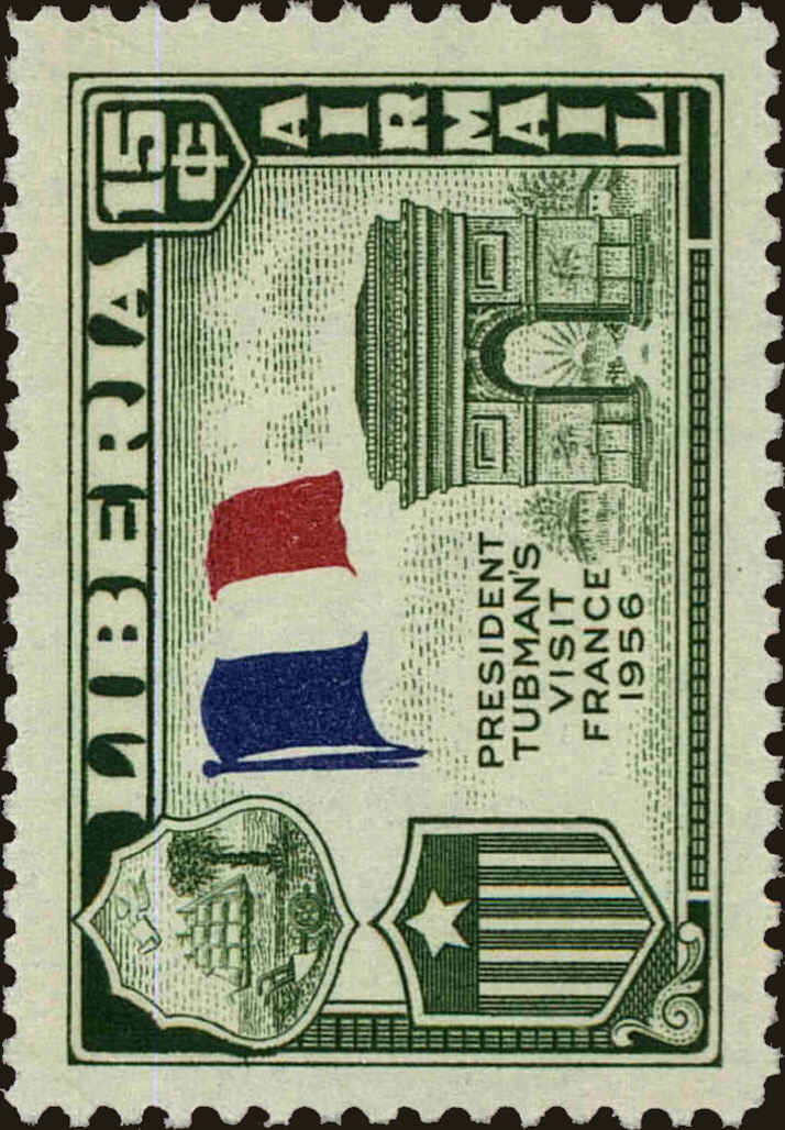 Front view of Liberia C115 collectors stamp