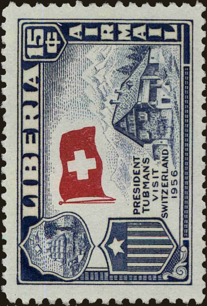 Front view of Liberia C116 collectors stamp