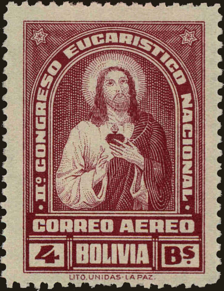 Front view of Bolivia C79 collectors stamp