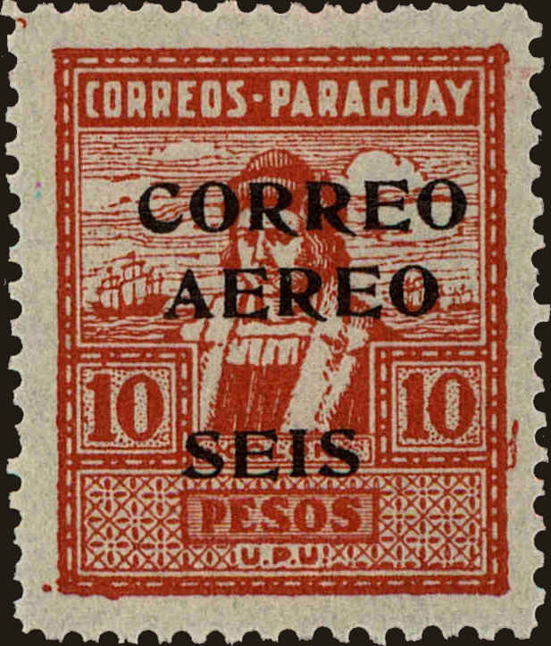 Front view of Paraguay C33 collectors stamp