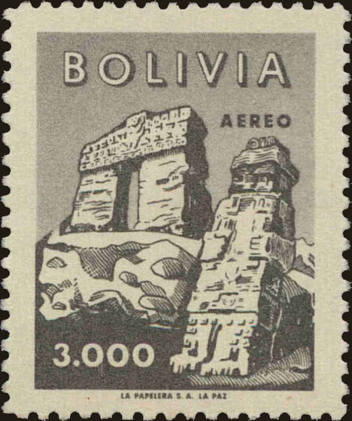 Front view of Bolivia C208 collectors stamp