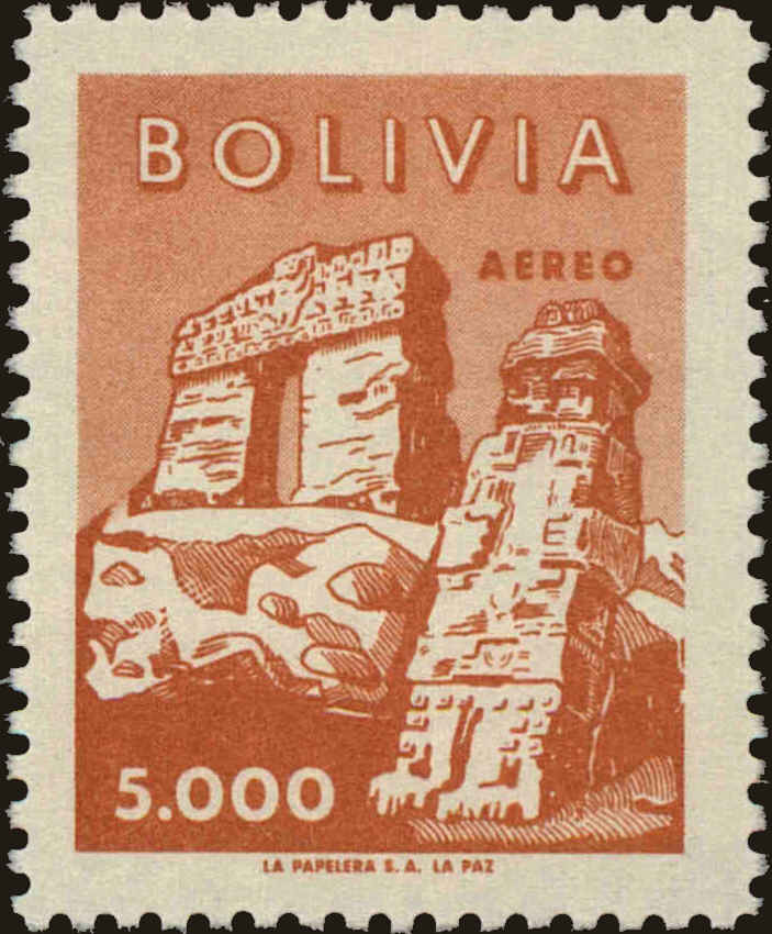 Front view of Bolivia C209 collectors stamp