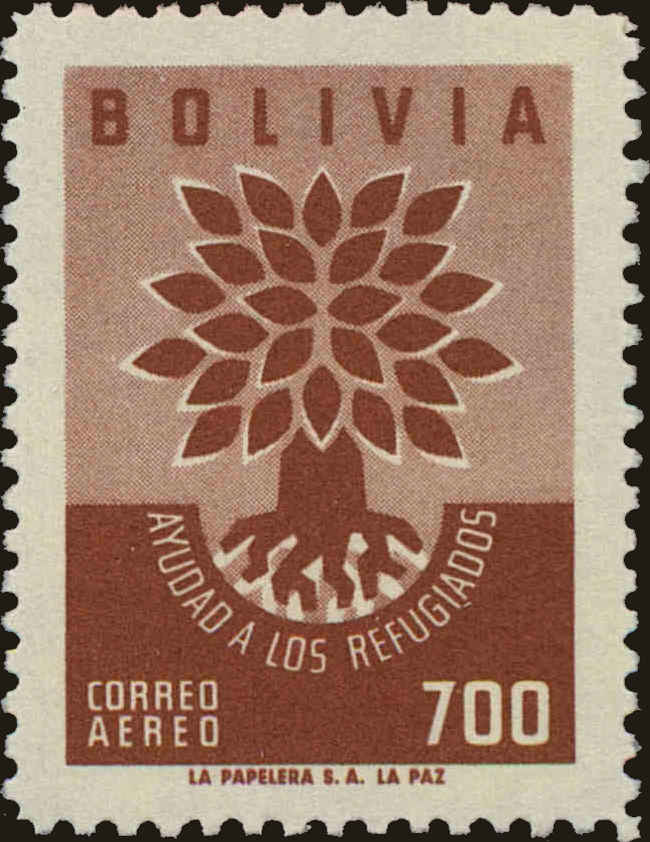 Front view of Bolivia C213 collectors stamp