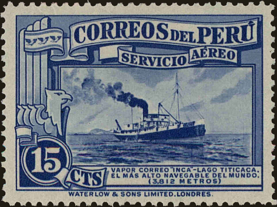 Front view of Peru C18 collectors stamp